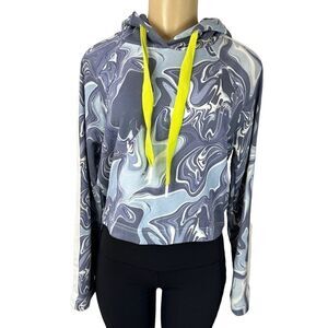 The upside marbled crop hoodie pullover sweatshirt xs